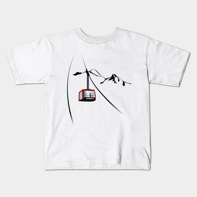 Summit cable car Kids T-Shirt by leewarddesign